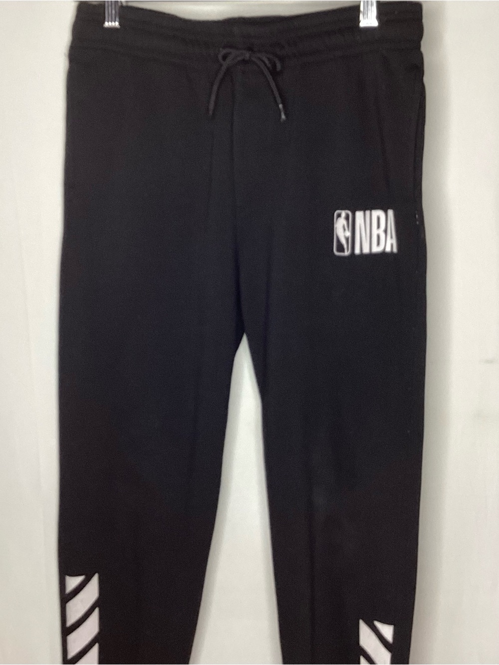 NBA Boys Black Jogger Sweatpants with White Logo